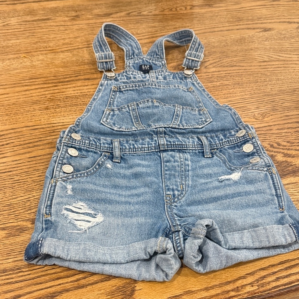 GAP Kids Light Blue Distressed Overalls